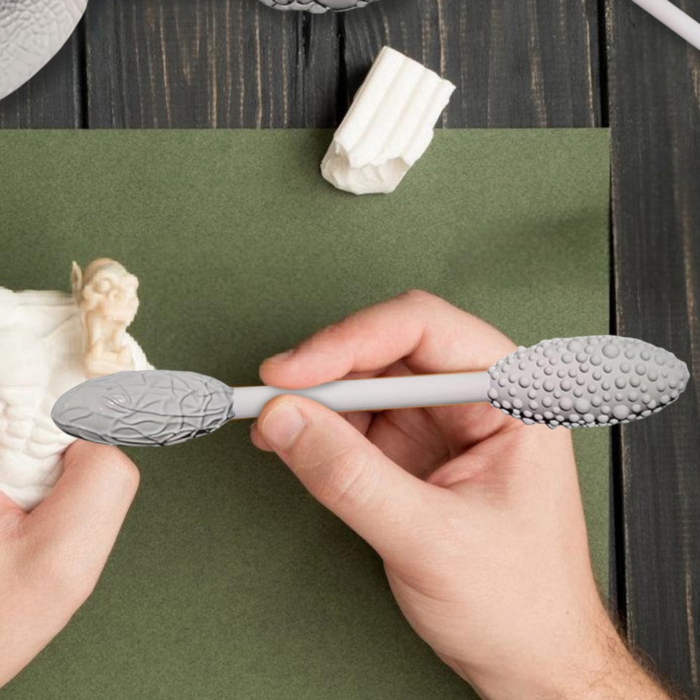 5pcs Texture Tool Sets For Clay Art Double-Ended Pottery Roller Sculpting Kit