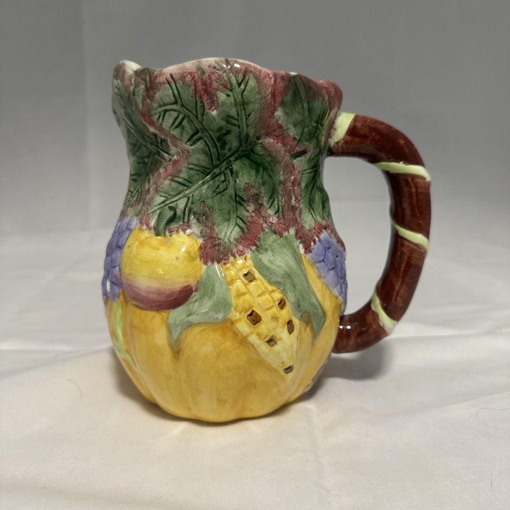 Bloom-Rite Ceramic Fall Harvest Pitcher 6.6" Tall, 1 Quart Pitcher