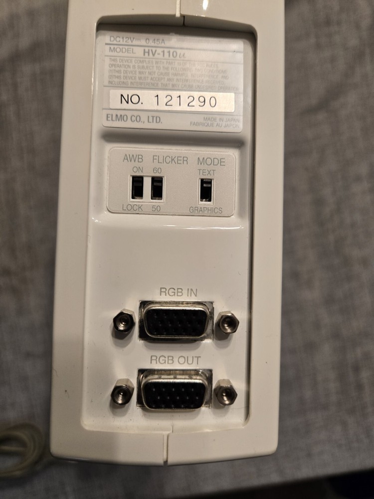 Elmo Digital Visual Presenter Notebook Document Camera W/ Travel Case, HV-110u