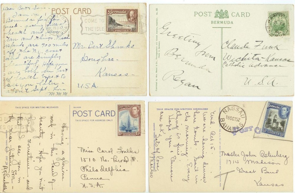 older Bermuda posted postcard group