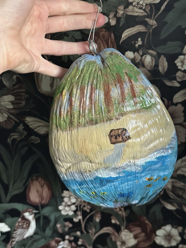 Hand painted Key West coconut