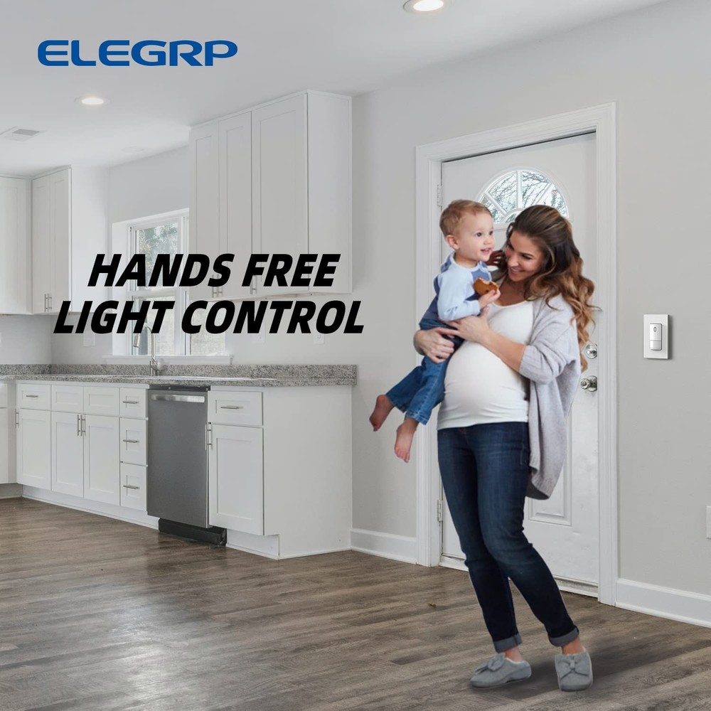Single Pole Occupancy Motion Sensor Light Switch, PIR Infrared Motion Activated