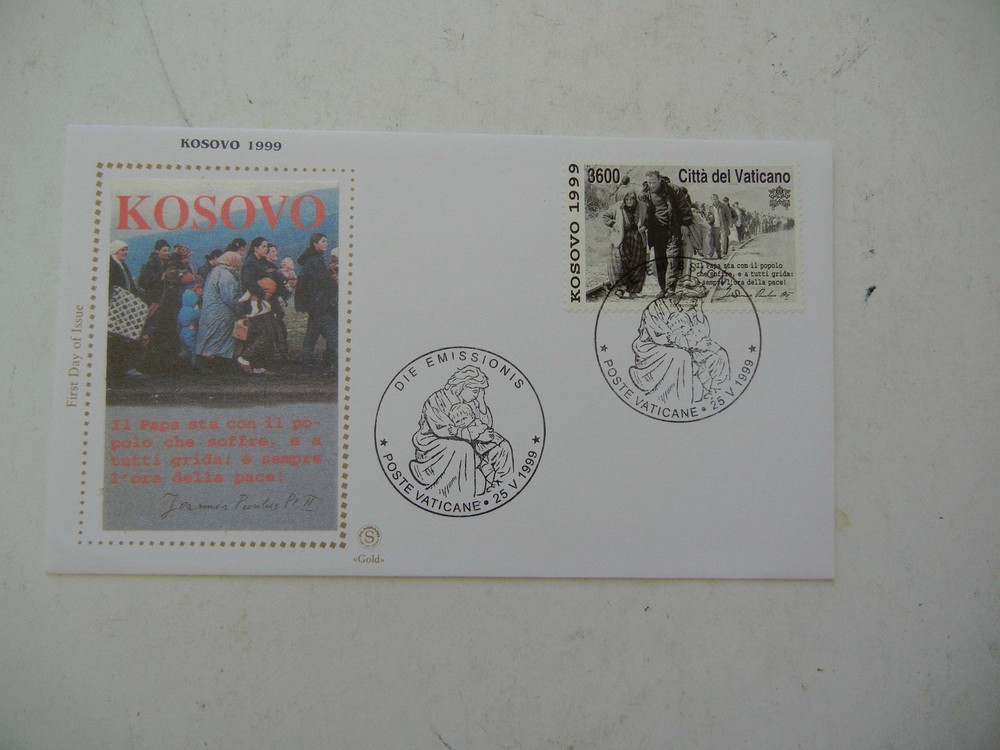 Vatican sc1117 FDC silk cachet Kosovo