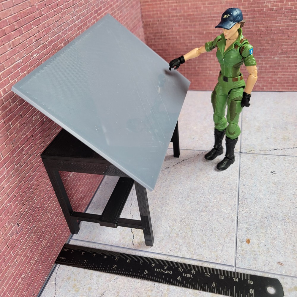 Drafting Table Model Prop 1/12 Scale Garage Display Diorama Dollhouse Accessory