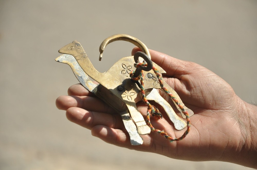 Brass Fine Handcrafted Engraved Unique Camel Shape Padlock