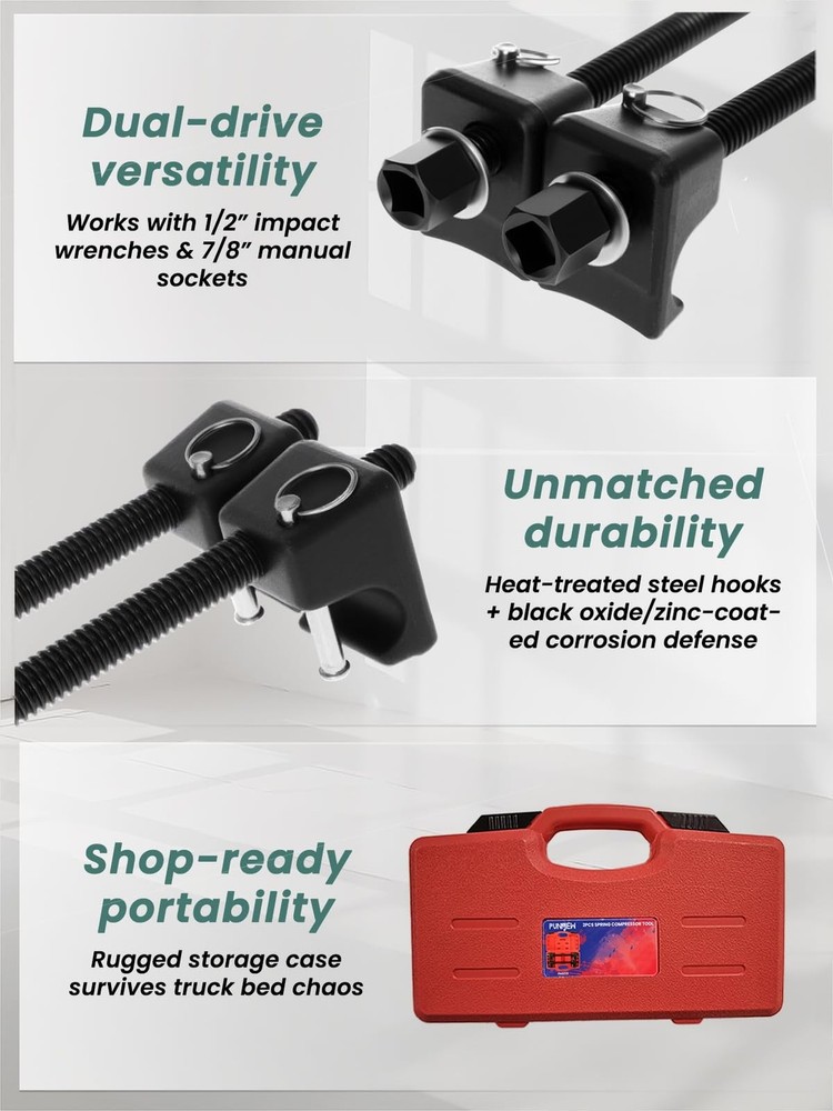 Coil Spring Compressor Tool 2pc Macpherson Strut Spring Compressor Tool for S...