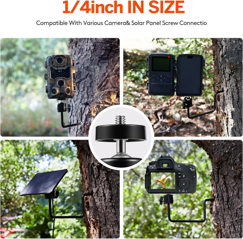 ALTIN Trail Camera Tree Mount, 4 Pack Tracking Bracket, Tree 1/4" X 20 Screw，360