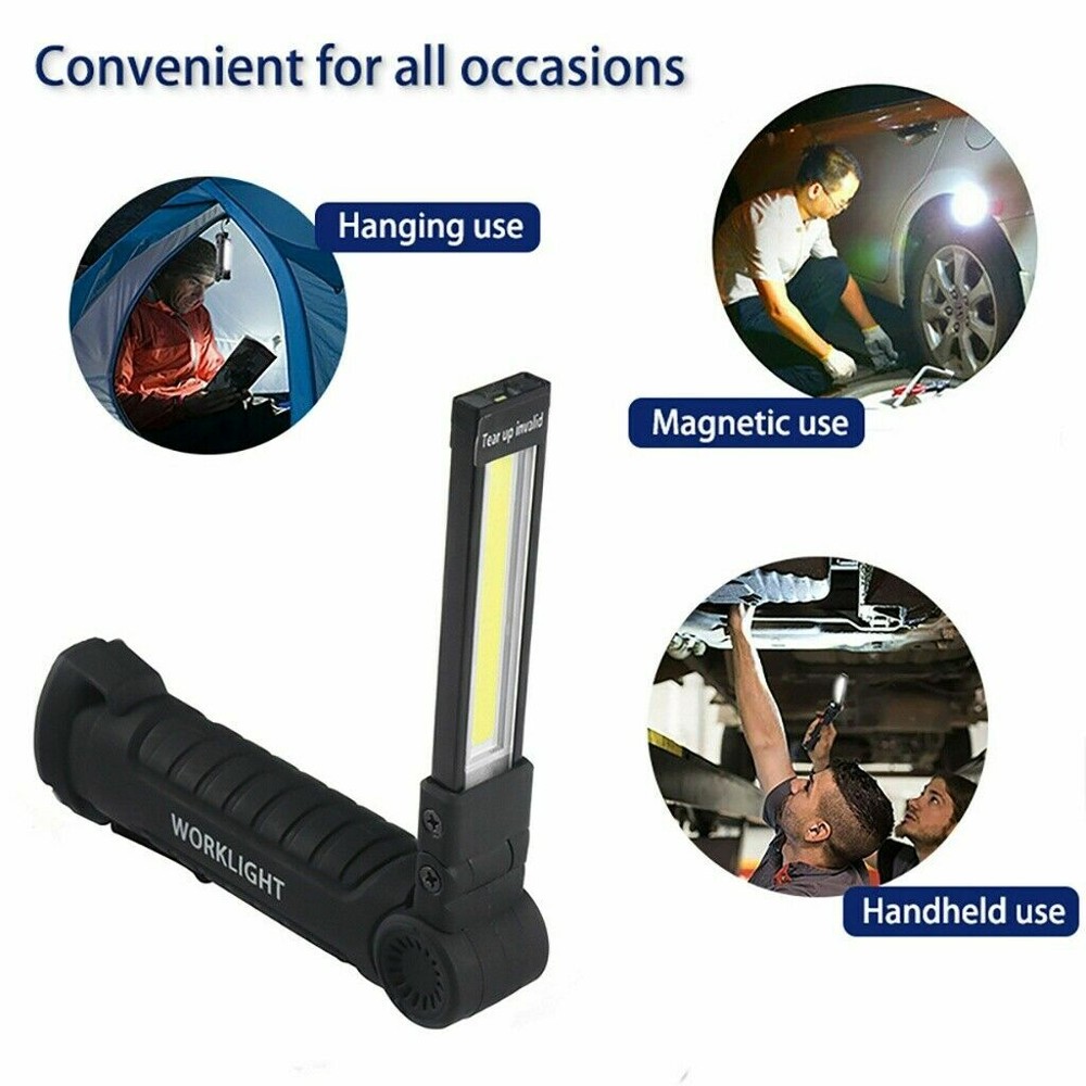 2x Set Multifunction Super Bright LED Work Lights Rechargeable Flashlight