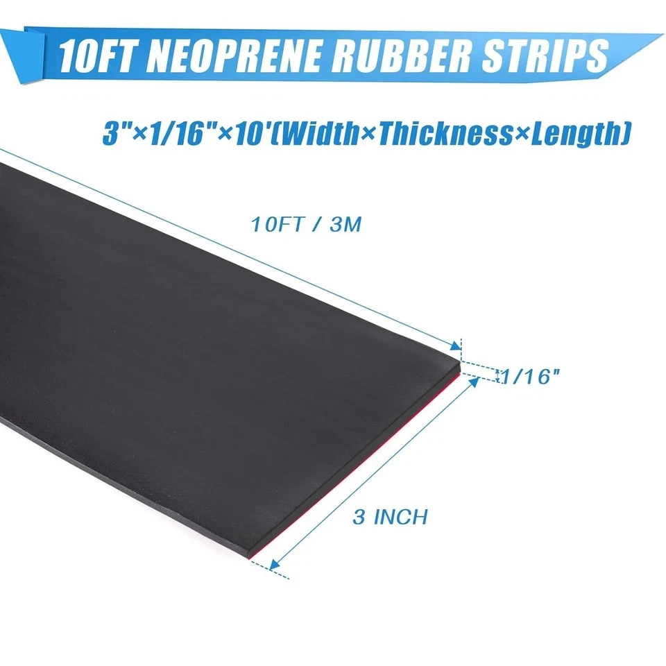 Neoprene Rubber Strips Self Adhesive Sheets Rolls & Strips with Adhesive Back...