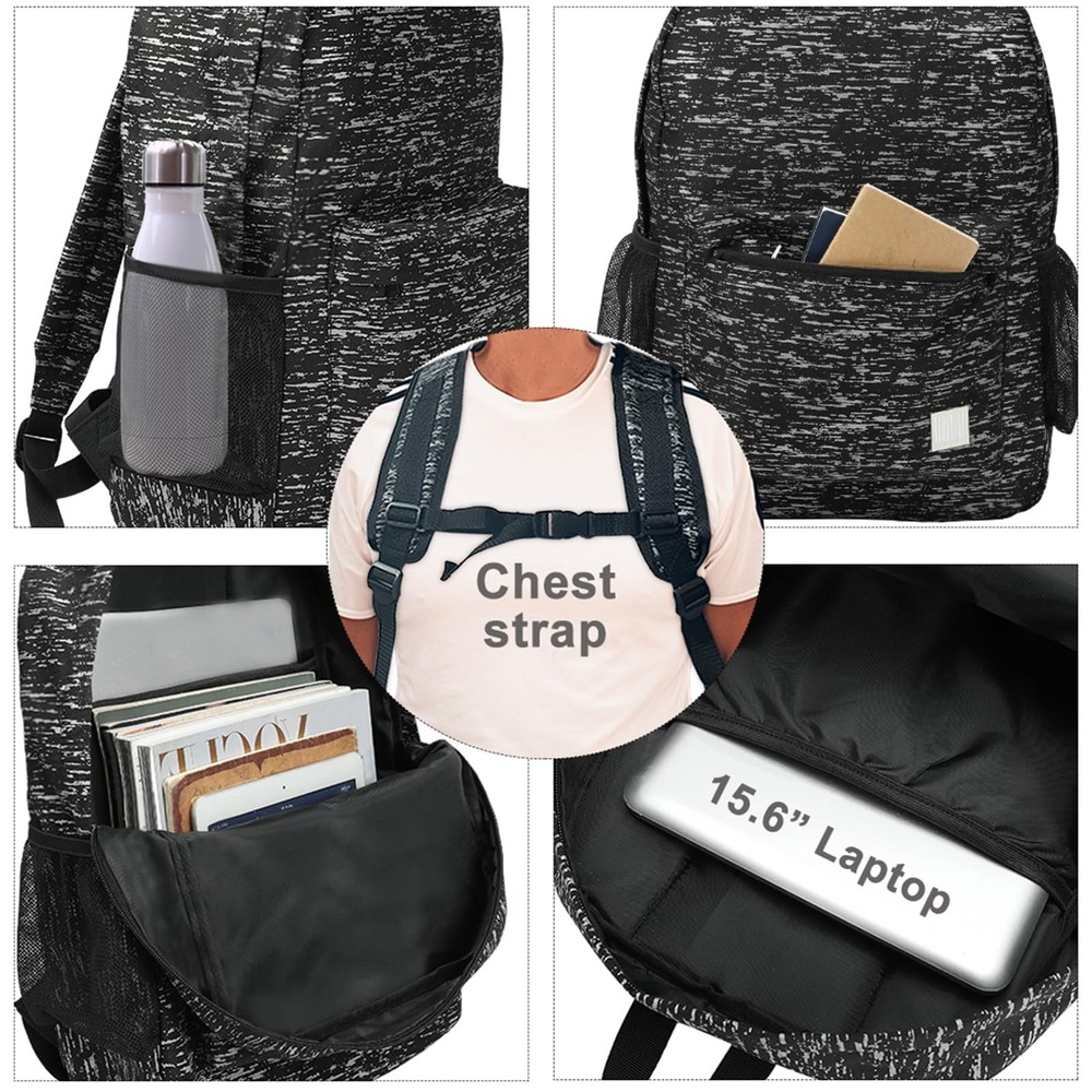 Reflective High Visibility Backpack for Commuters, Water-Resistant Laptop Bag