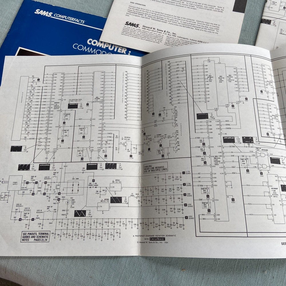Vintage Sams Computer Facts Commodore 64 CC4 Technical Specs Service Data Manual