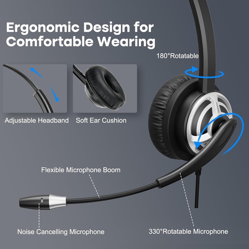 - Noise Canceling Microphone, Wired USB He
