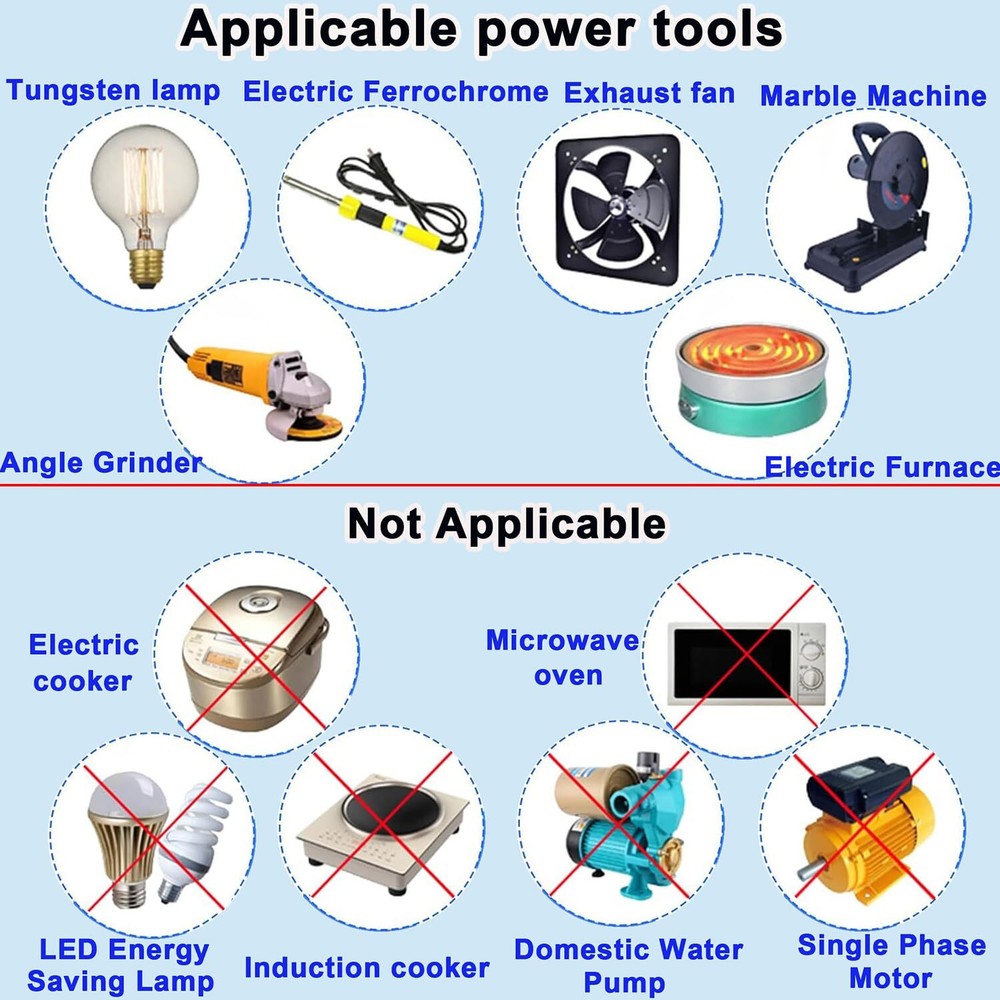 AC Motor Speed Controller 100V-120V15A Variable Speed Controller and Fan Spee...