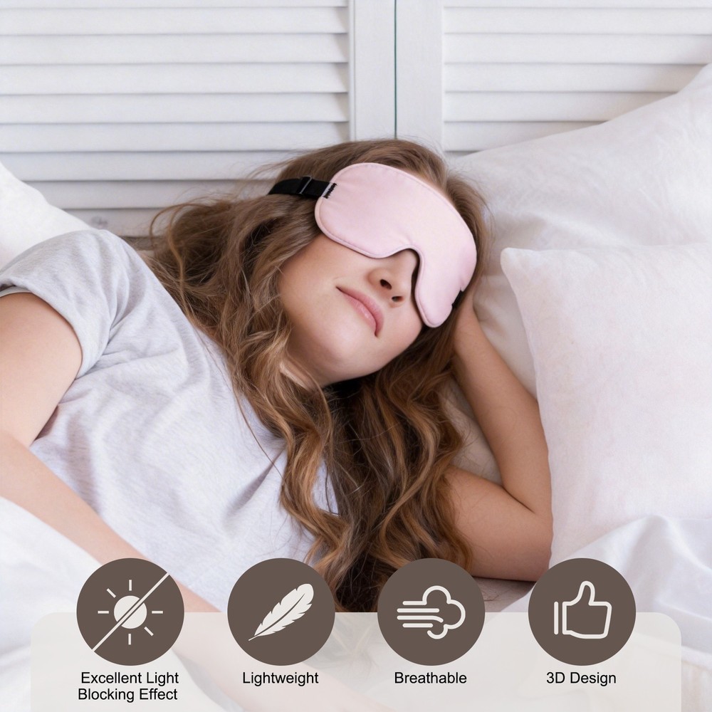 2 Pack Sleep Mask, 3D Square Eye Mask with Adjustable Strap, Black