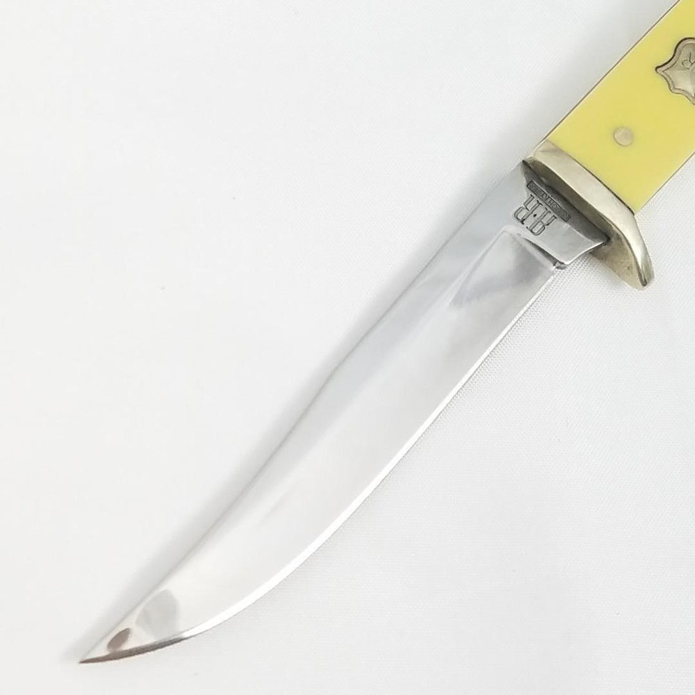 Rough Ryder Small Hunter Knife Yellow Fixed Blade + Sheath