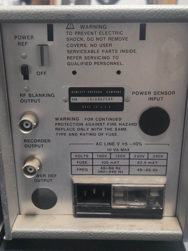 Hewlett Packard Model: 435A Power Meter. Powers On
