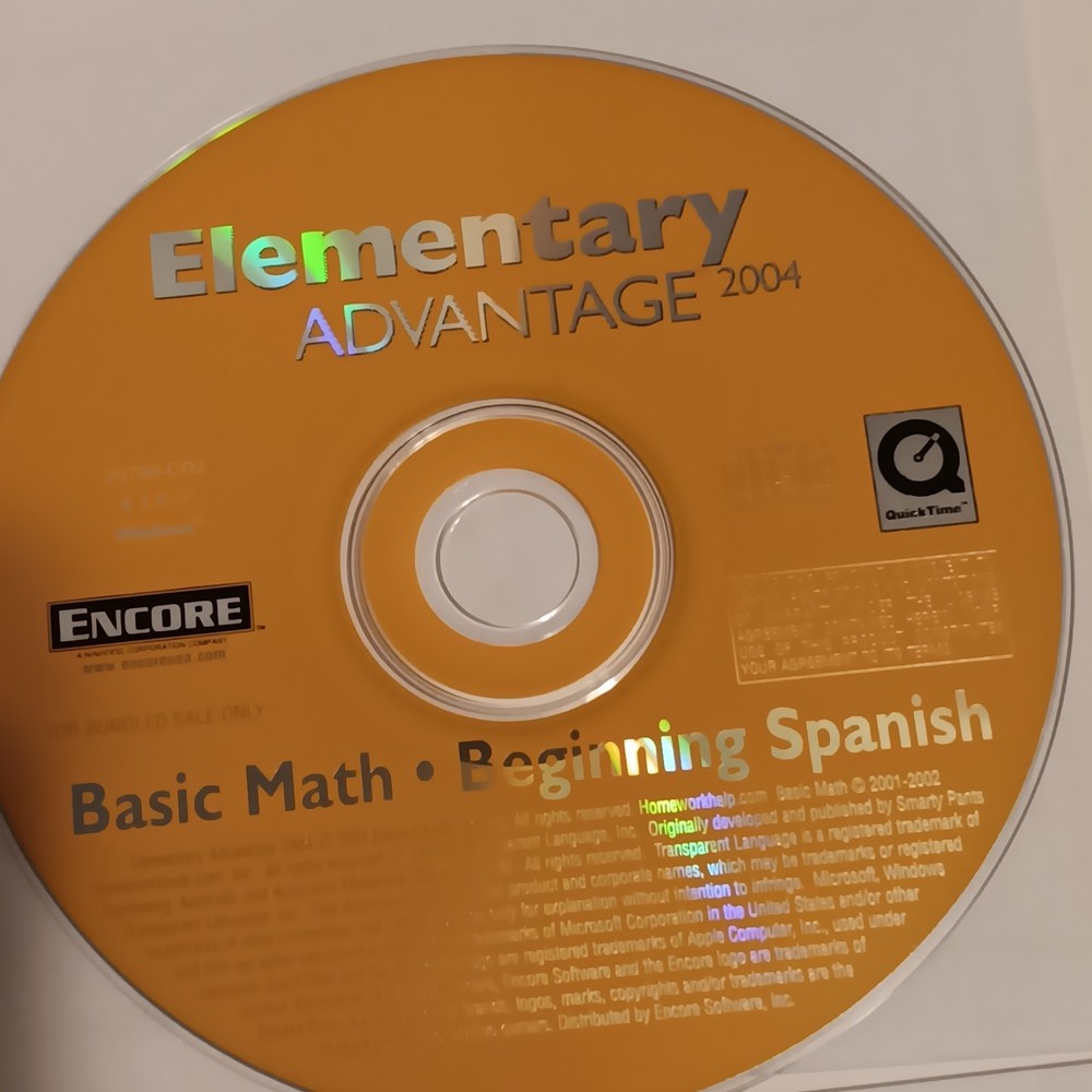 Lot of 8 ENCORE Elementary Advantage 2004 CD Software Discs, Used, Tested