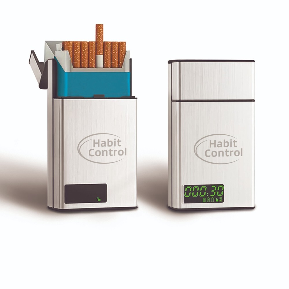 Cigarette Case Timed Lock Box - 20-Pack Cigarette Holder with Timer King Size