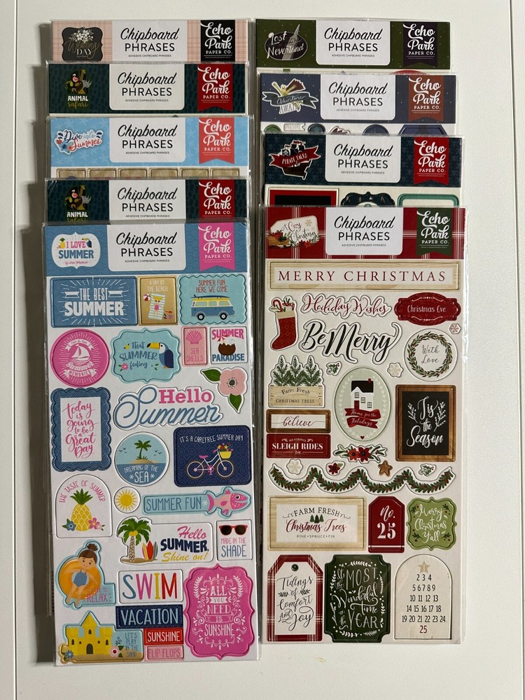 Echo Park 6 x 12 Chipboard Phrases Multiple Variations Available-You Choose