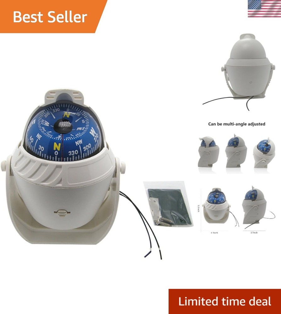 LED Light Marine Digital Compass - Adjustable Navigation for Car & Boat