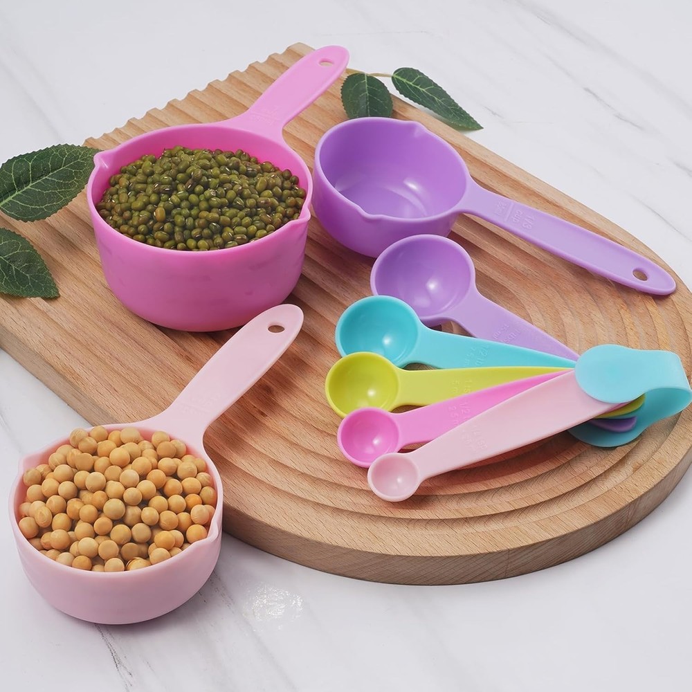 10PCS Measuring Cup & Spoon Set Stackable Nesting Cup Spoon Kitchen Baking Tools