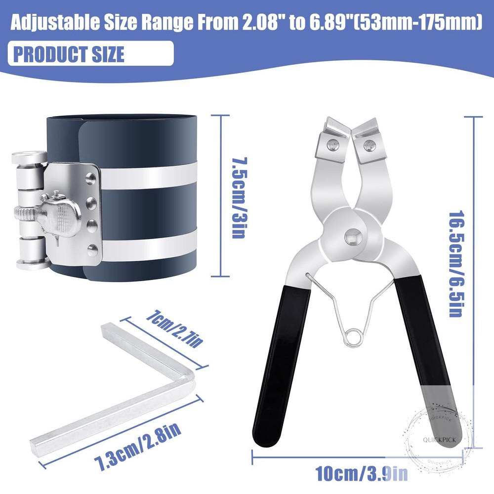 Piston Ring Compressor Installer Removal Tool for Car Engine with Piston Install