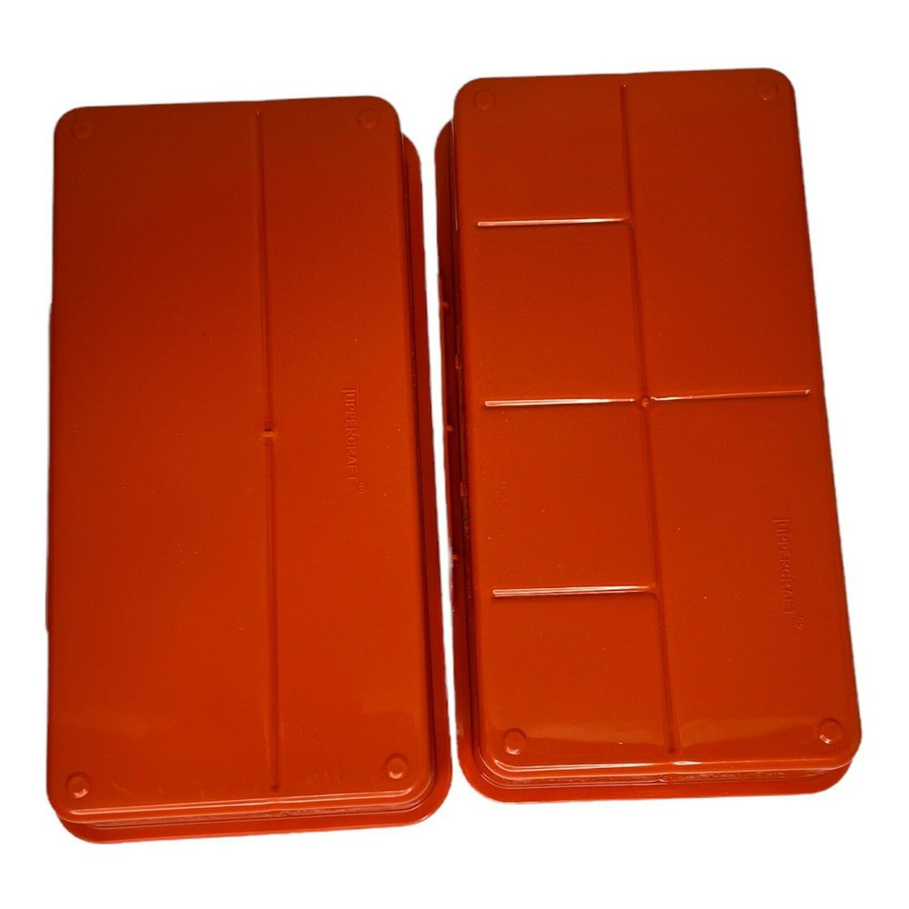 Tupperware Tuppercraft Organizer Container With Inserts - Orange - 1421 - EUC