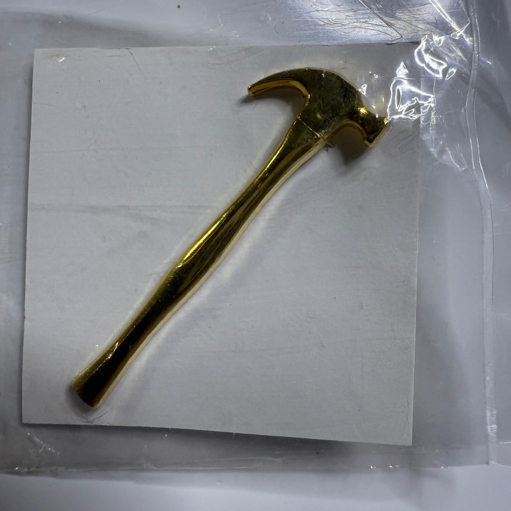 Hammer Lapel Pin Gold Tone Hammer Tool Tie Tack Construction Worker Gift