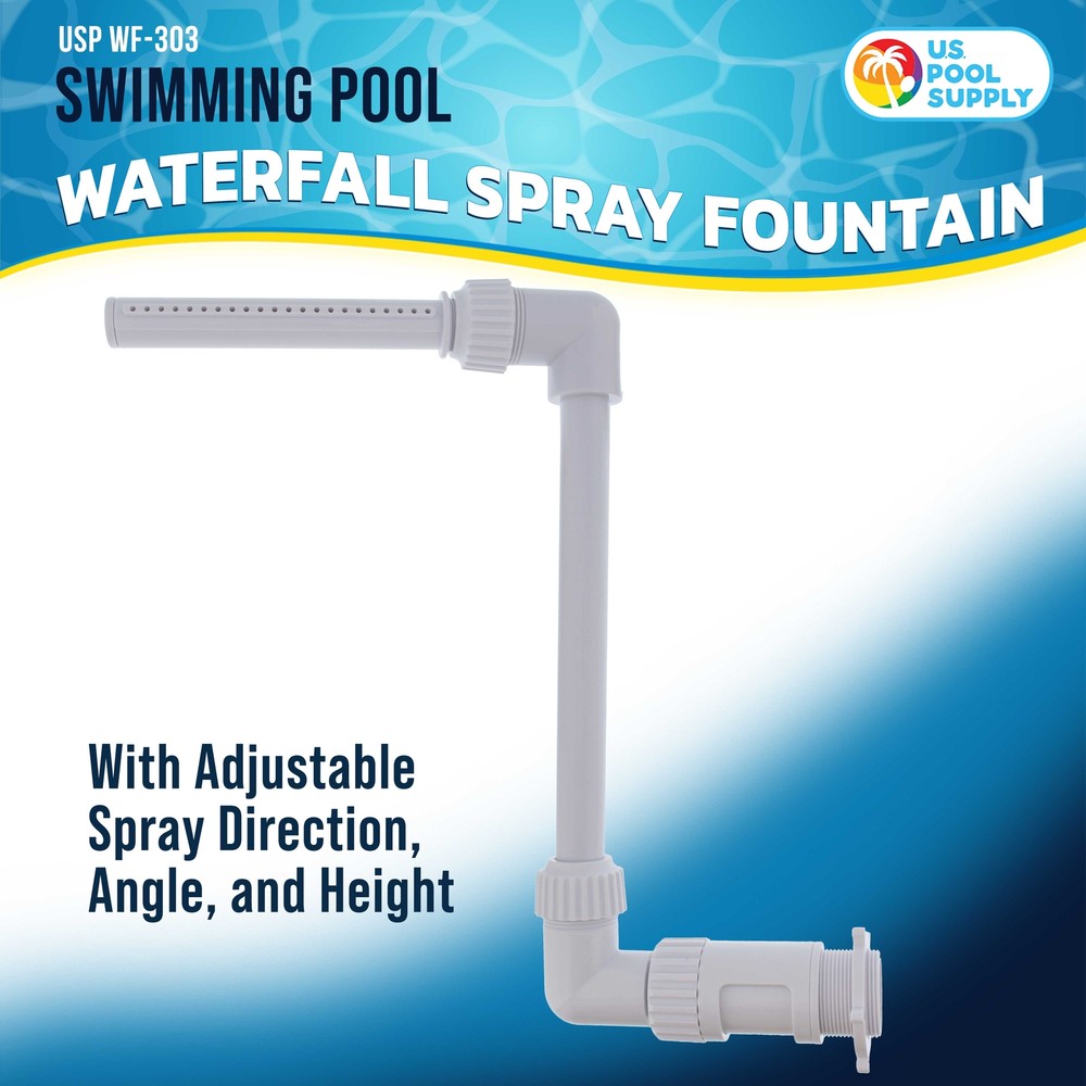 U.S. Pool Supply Waterfall Spray Fountain - Adjustable Direction, Angle, Height