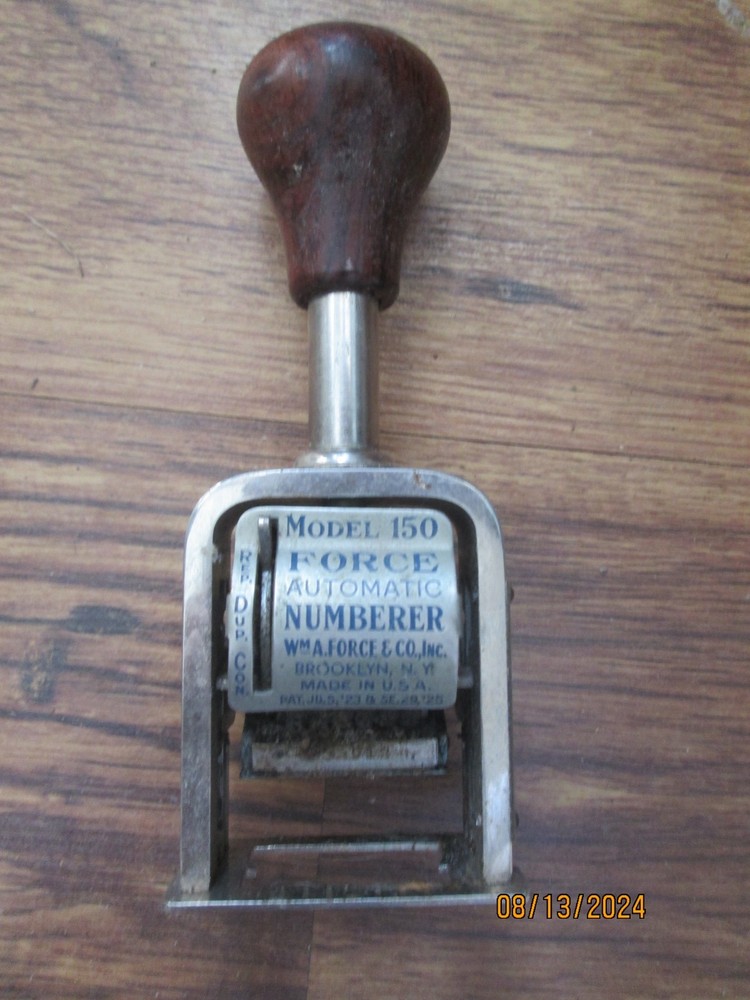 Vintage Force Model 150 Automatic Numbering Machine Demonstrator Sample Model