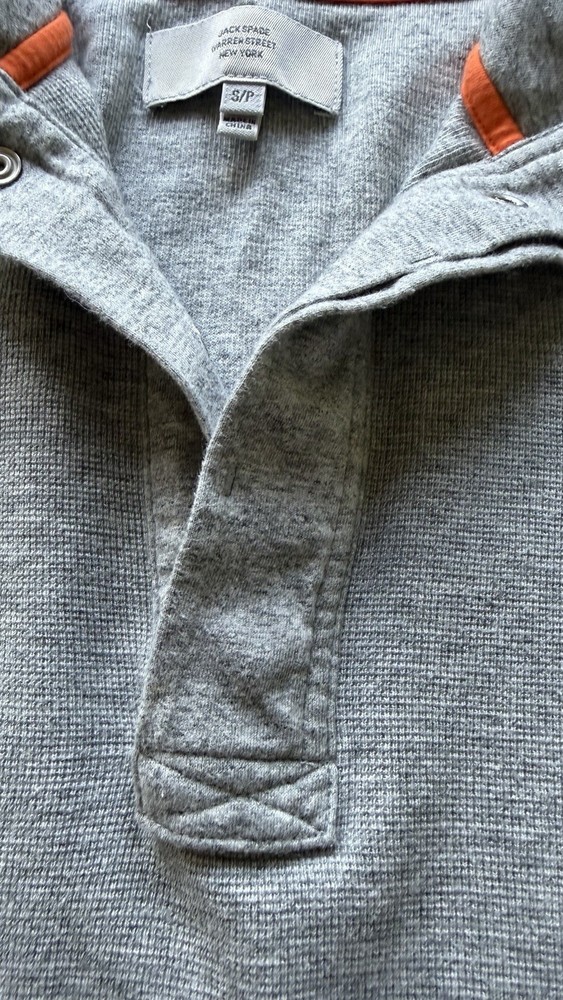 Jack Spade Light Gray Quarter Snap Pullover Sweater Size Small