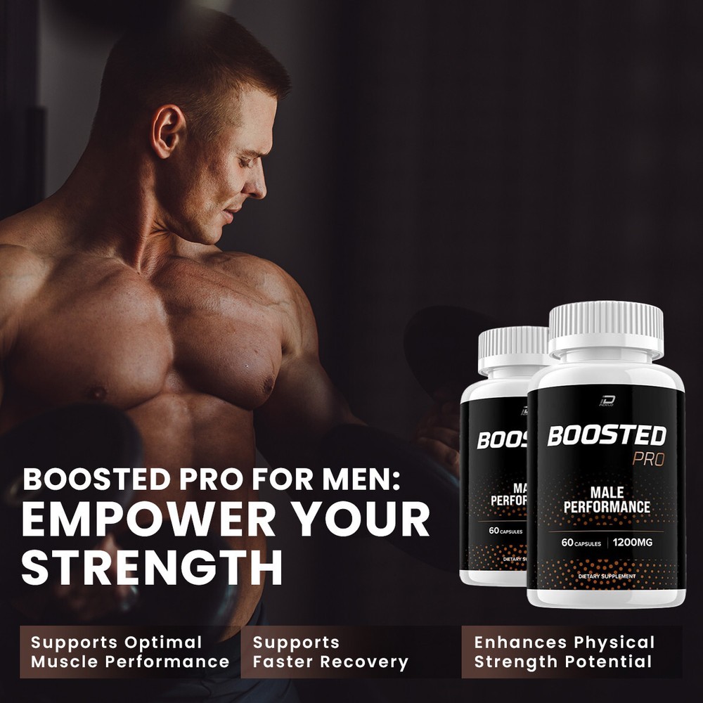 Boosted Pro Pills for Men, BoostedPro Official ED T-Level Support (2 Pack)