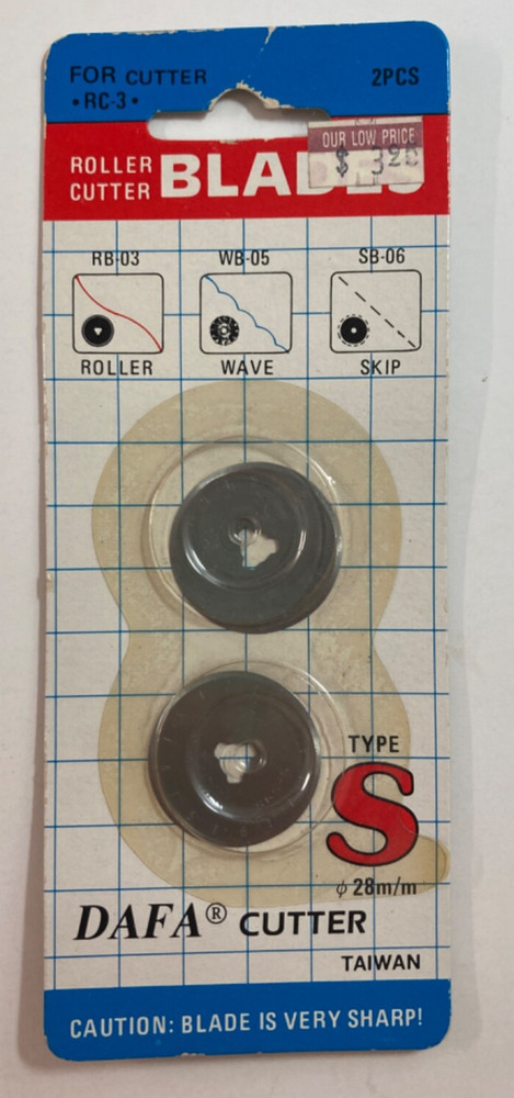 DAFA 28mm Type S Rotary Cutter Blade Twin Pack Replacement For Cutter RC-3