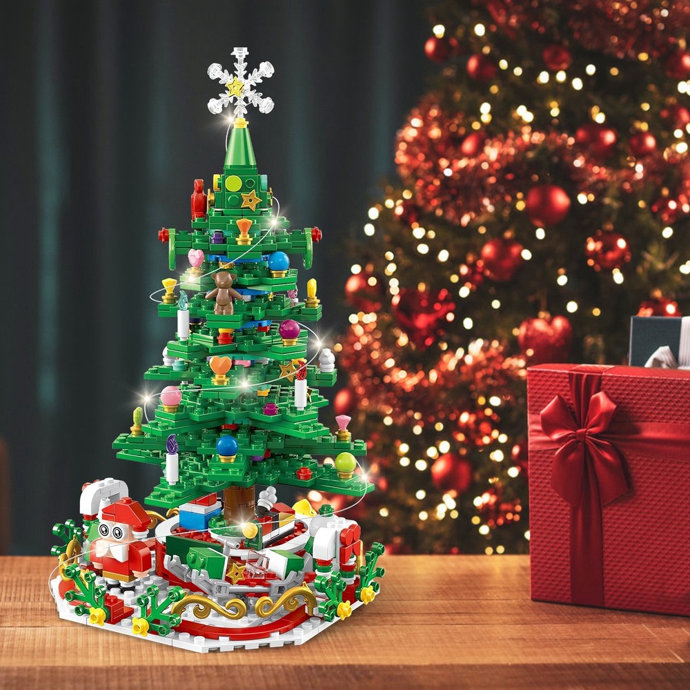 LED Light Christmas Tree Building Set Charming 24 Days Countdown Calendar