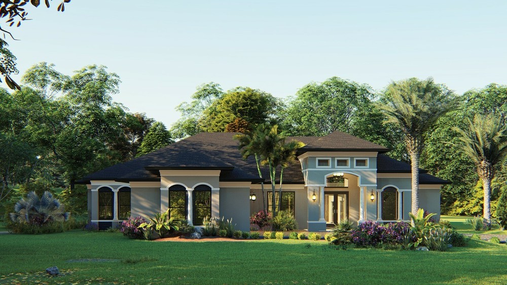 REVIT FILE BLUEPRINTS MEDITERRANEAN HOUSE PLAN ARCHUP #104M