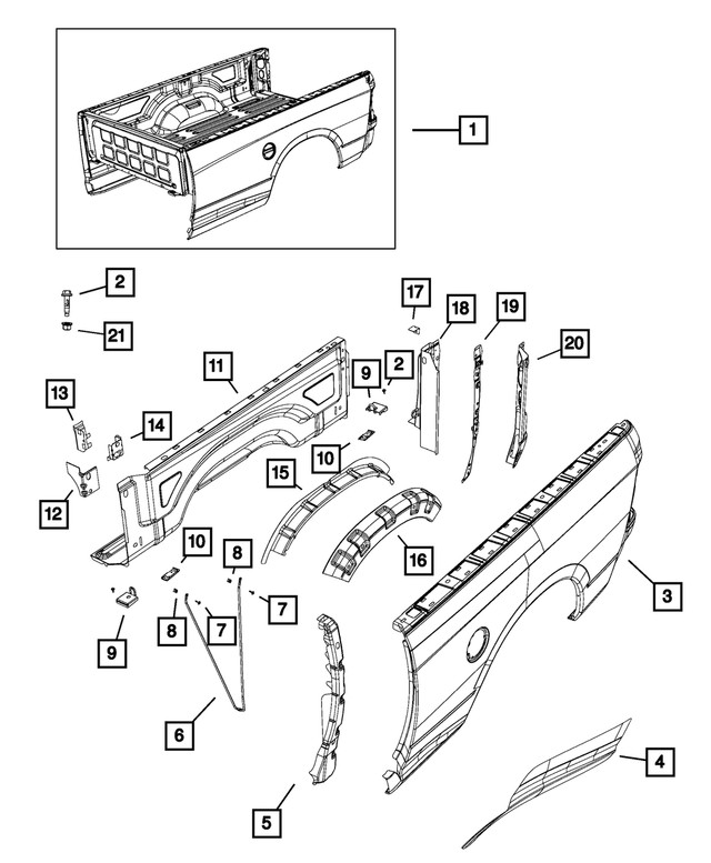 Genuine Mopar Side Panel Reinforcement Left 68156465ab