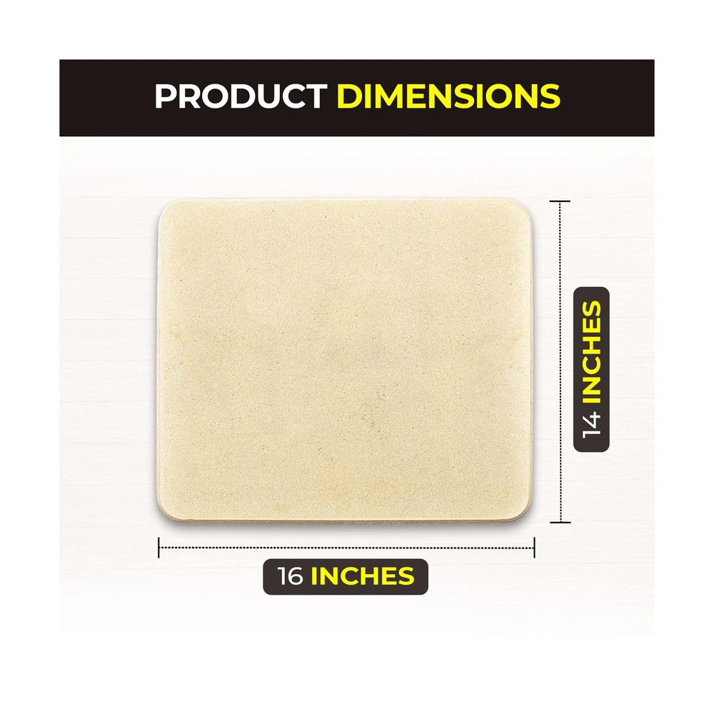 Pizza Stone - Baking Stone. SOLIDO Rectangular 14"x16" - Perfec... FAST USA SHIP