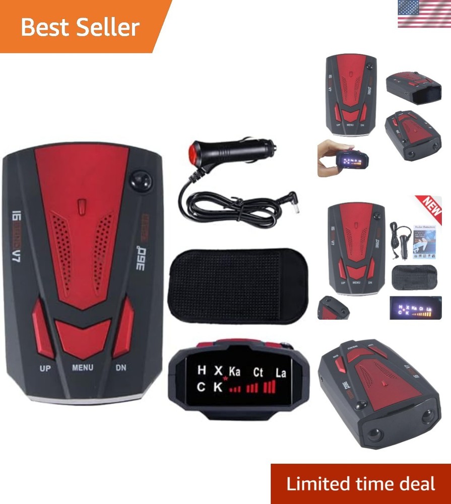 High Sensitivity Radar Detector - 360° Laser Detection & Voice Alert System