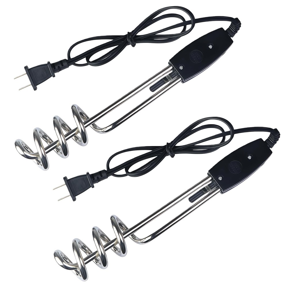 2 Pack 1000W Immersion Water Heater - 110V 10 Inch Submersible Heating Coil f...