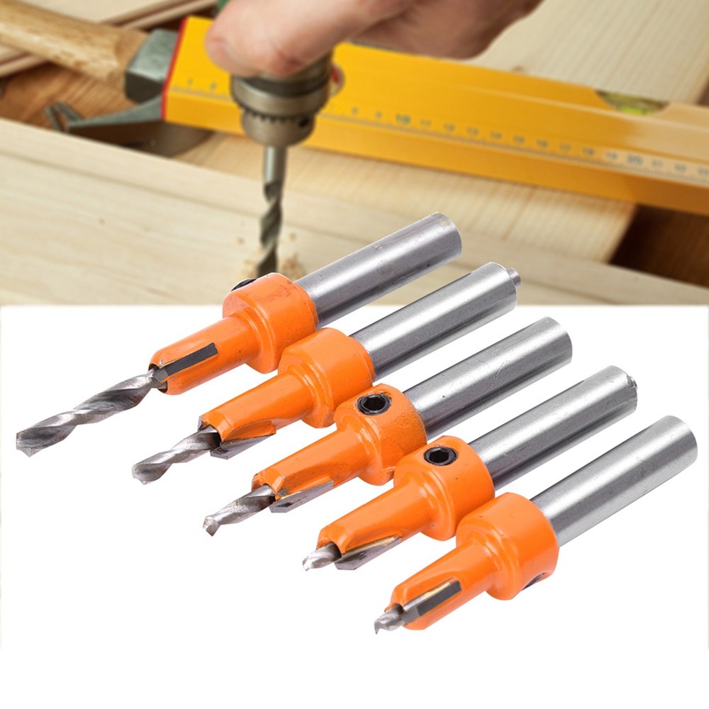 5PcsCountersink Drill Bit Woodworking Self Taping Drill Bit Carpentry Tool New