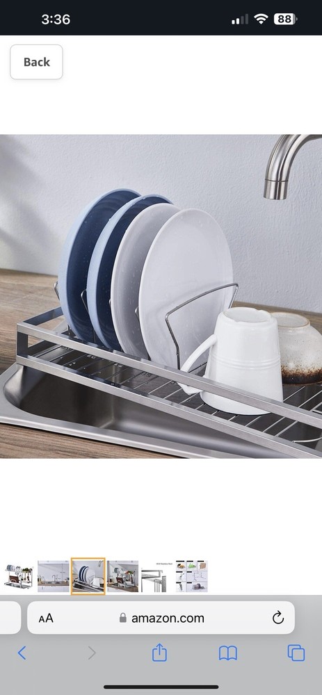 IstBoom expandable over the sink dish drying rack-silver