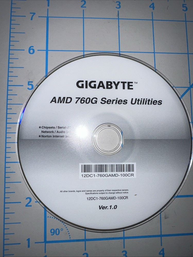 GIGABYTE AMD 760G Series Utilities Version 1.0 Computer Pc Disc