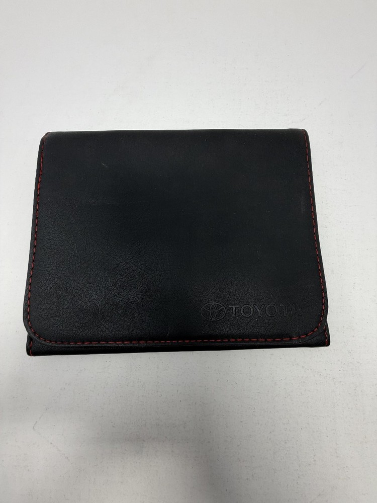 Toyota Owner Document Holder Wallet Organizer Black Red Stitch