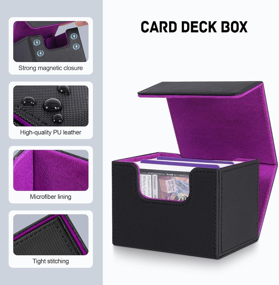 Leather MTG Commander Deck Box - Holds 120+ Cards