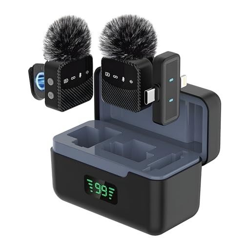Wireless Lavalier Microphone for iPhone & Android, Auto-Pairing Noise