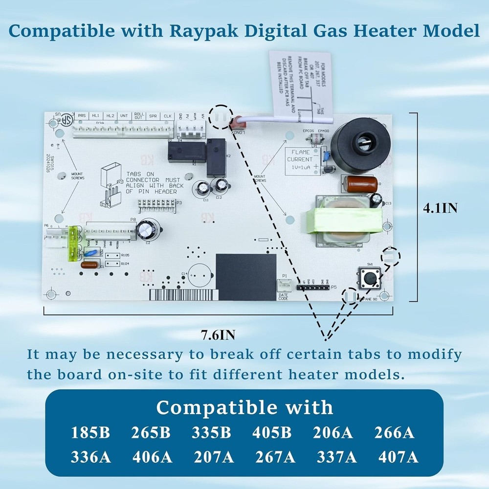 013464F PC Board Control & 013640F LCD Display Pool Replacement for Raypak