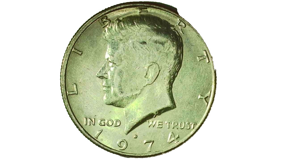 1974D Kennedy Half Dollar Error - Filled "D" Mint Mark Error - #252