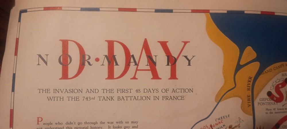 *Original* Dday 743rd Tank Battalion 1945 Movement Map