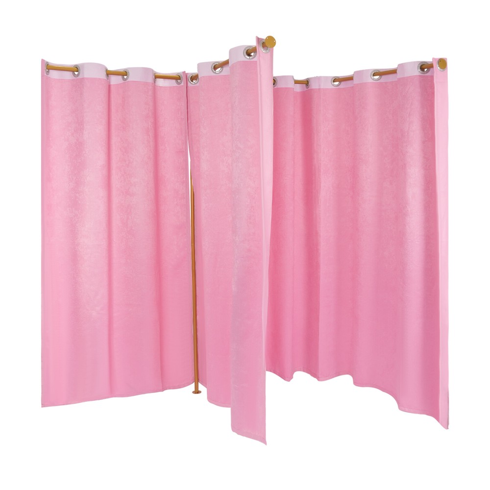 Mobile Fitting Room Portable Dressing Room Frame With Curtain & Hook Double Room