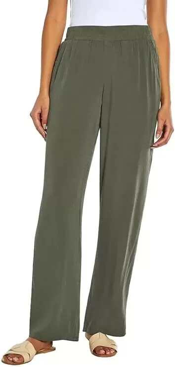 Three Dots Women's Elastic Pull On Pant with Pockets